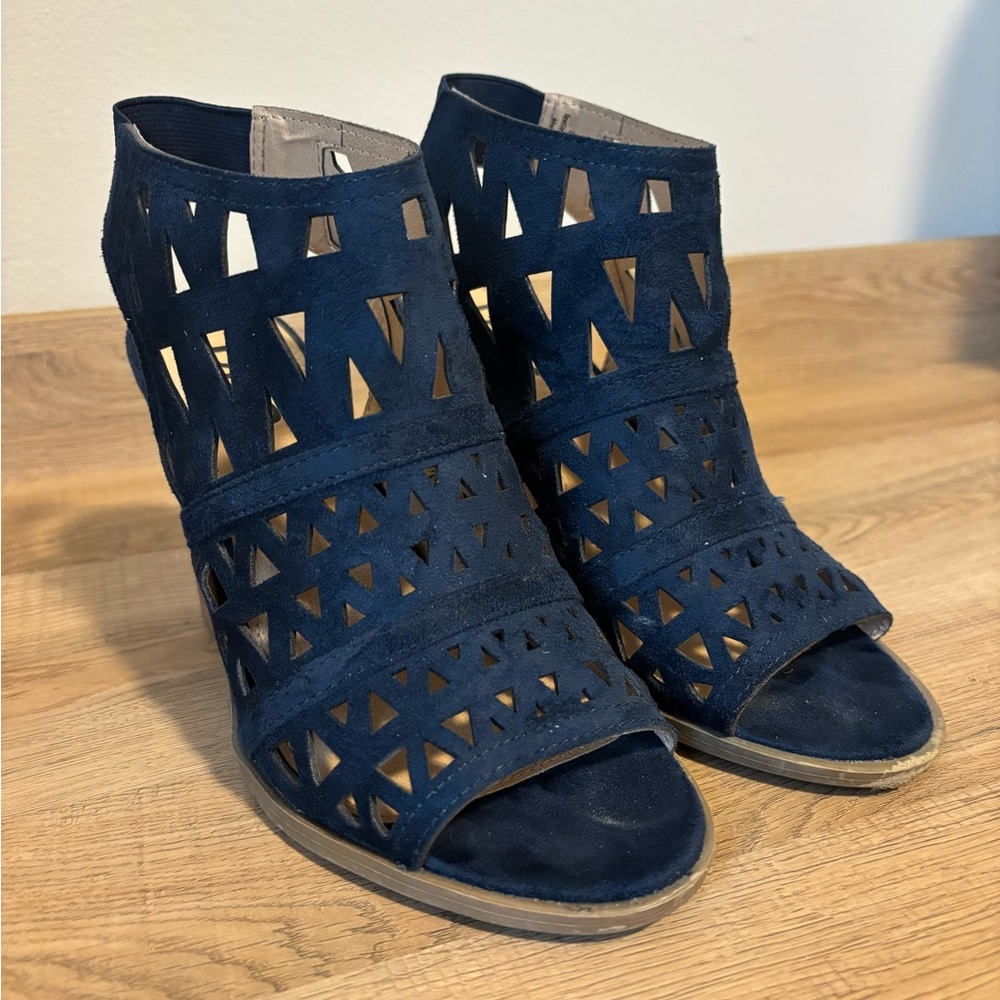 Navy Cutout Women's Shoes